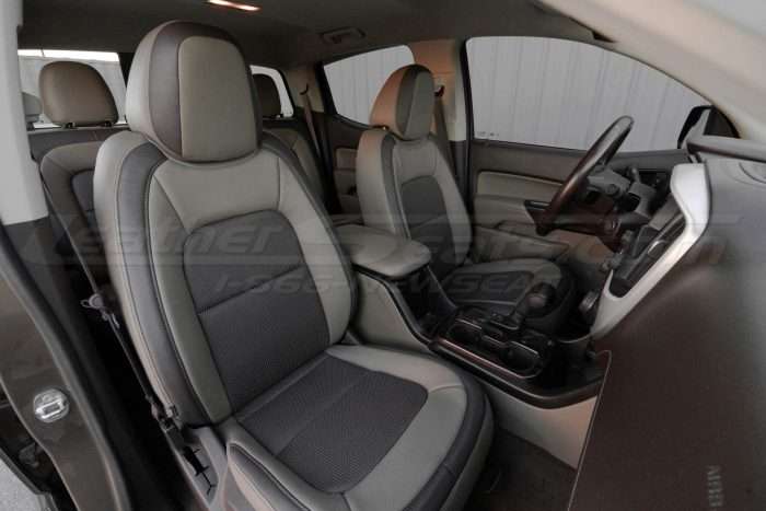 GMC Canyon leather seats - mid range view of front passenger seat