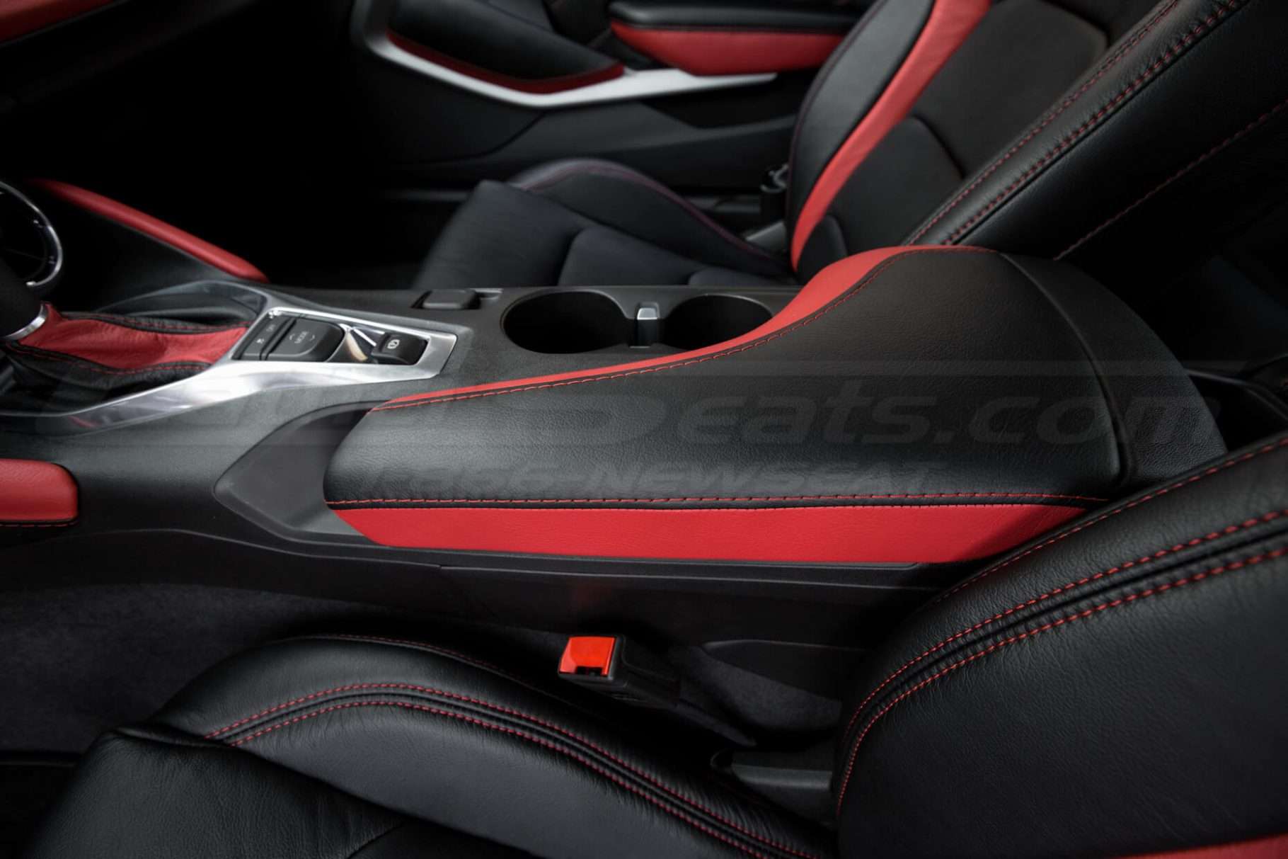 Chevrolet Camaro Black & Bright Red Console Lid Cover replacement