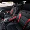 Installed Chevrolet Camaro Leather Seats - Black w/ Bright red Wings - Front backrest up