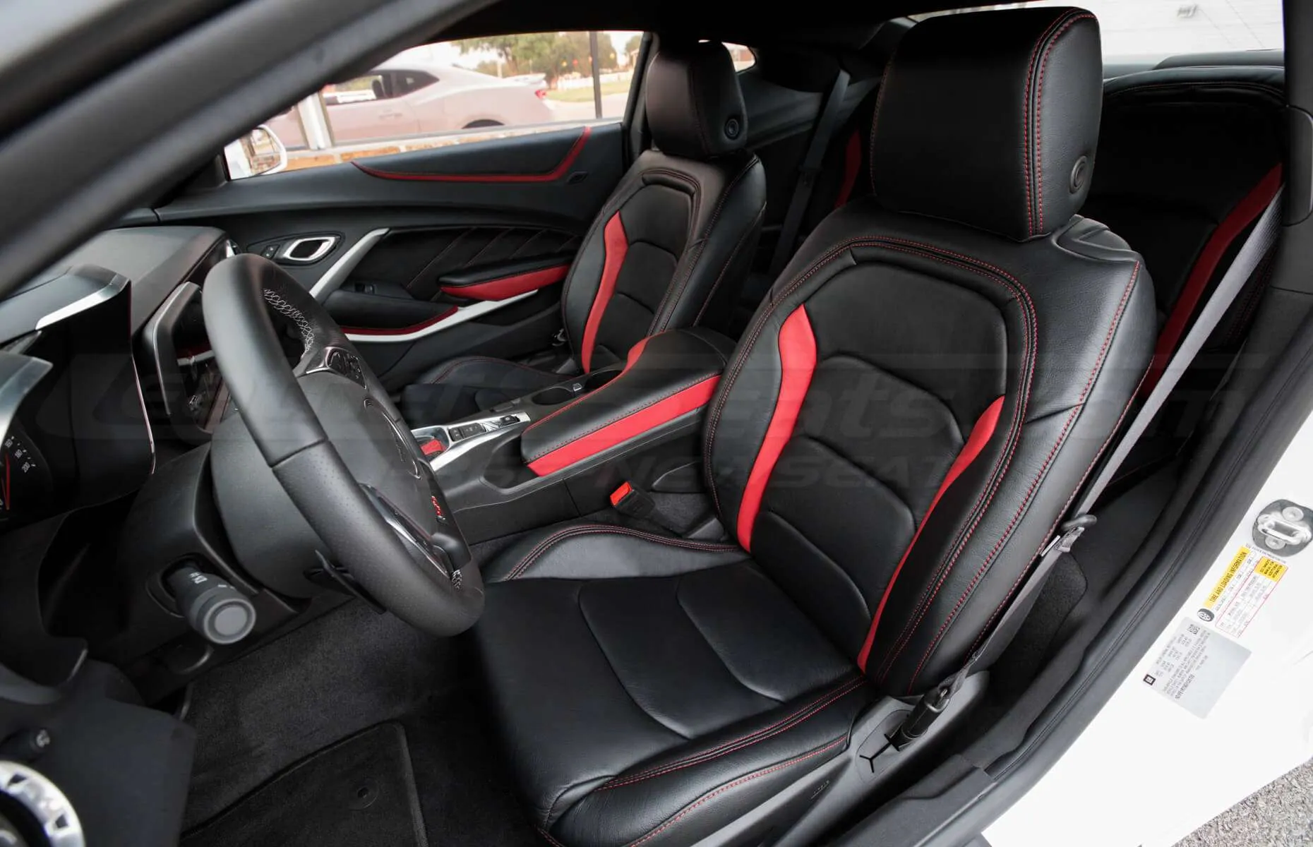 Chevrolet Camaro Leather Seats - Black & Bright Red - Front driver side