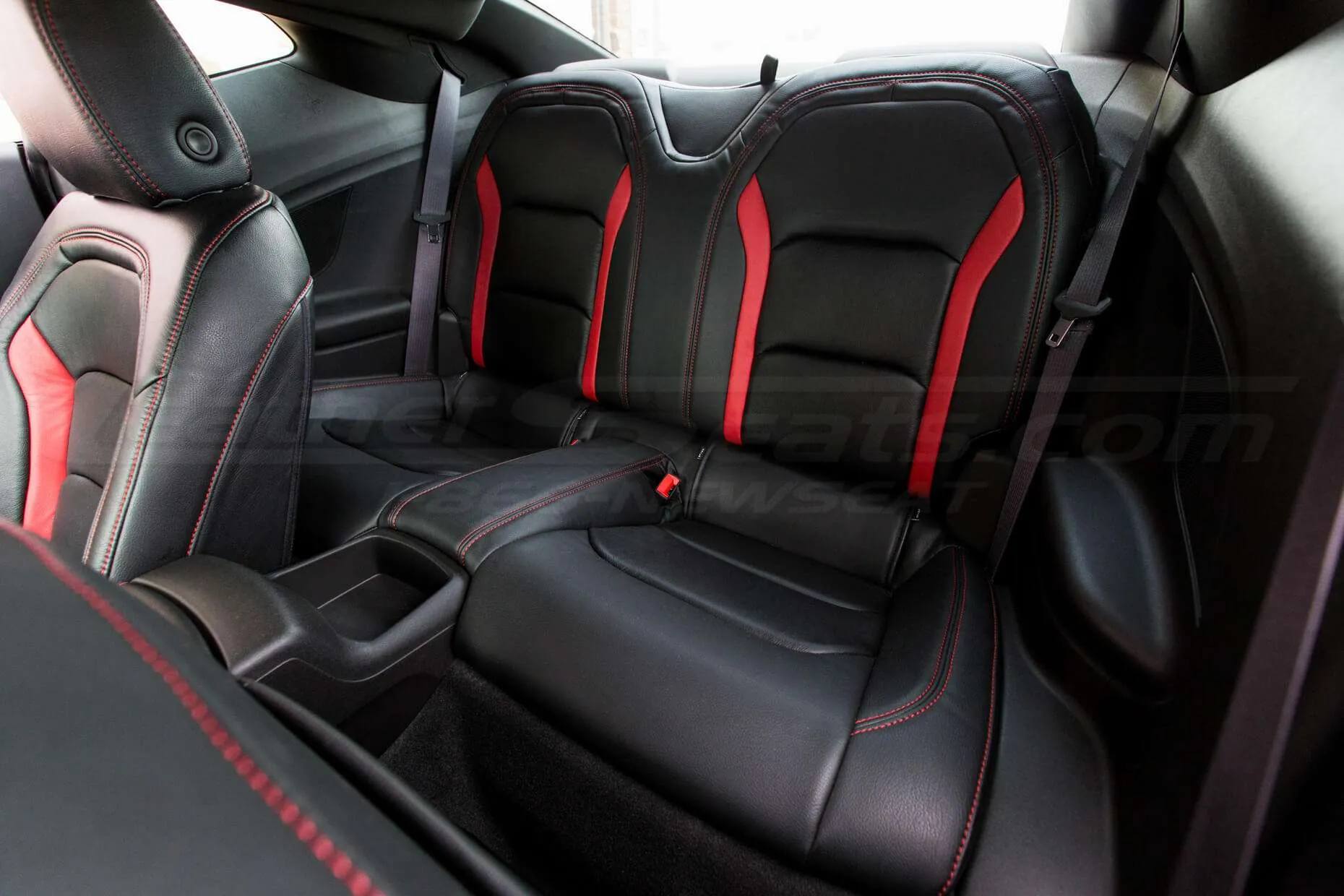 Chevy Camaro Leather Seats - Rear seats from driver's side