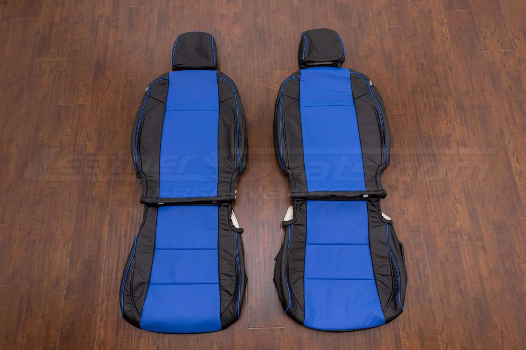 Toyota Tacoma Leather Seat Kit -Black & Cobalt - Front seat upholstery