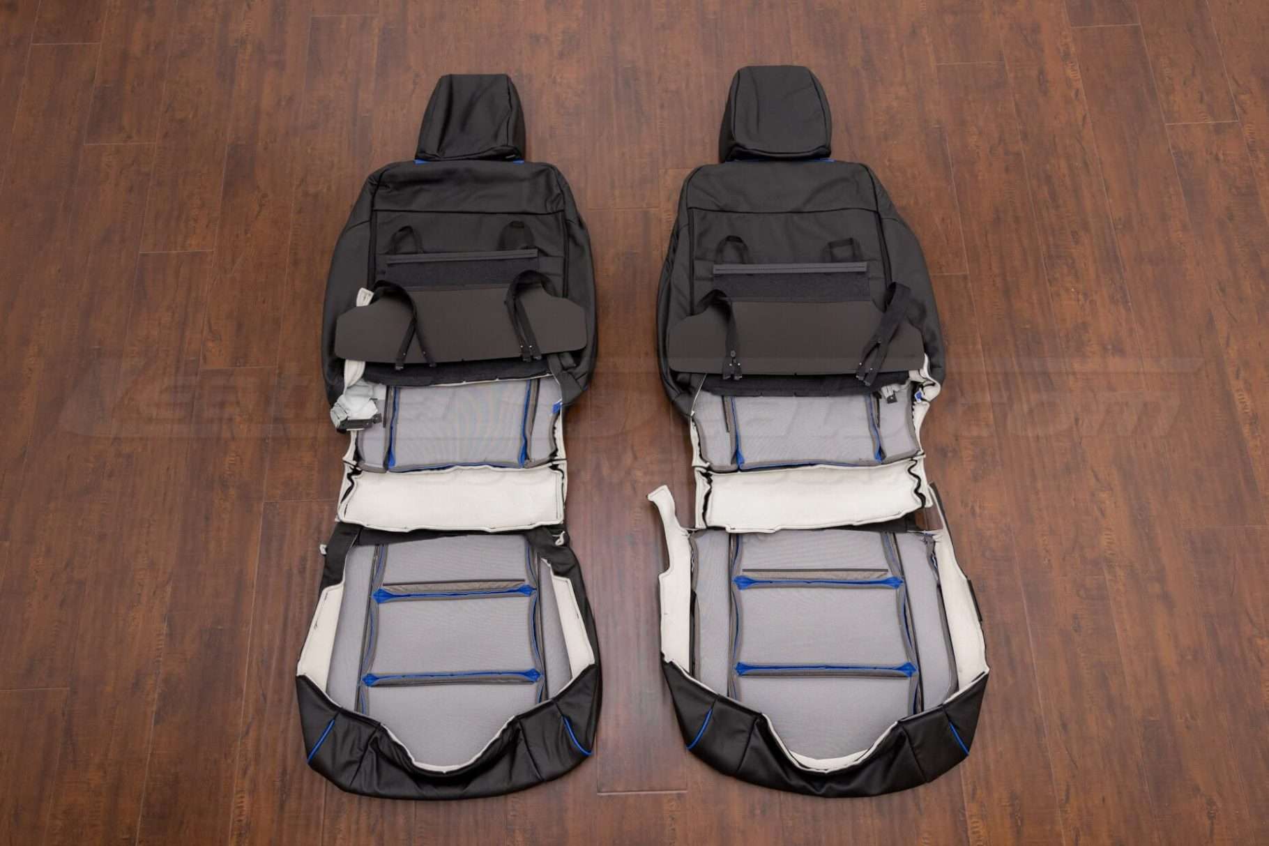 Back view of front seat upholstery