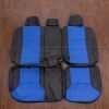 Toyota Tacoma Double Cab Leather Seat Kit - Black & Cobalt - Rear sear upholstery