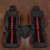 Ford F-150 SuperCrew XLT Leather Seat Kit - Black/Black Suede/Bright Red - Front seat upholstery with console