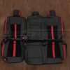 Ford F-150 Leather seat kit - Black/Black Suede/Bright Red - Rear seat upholstery