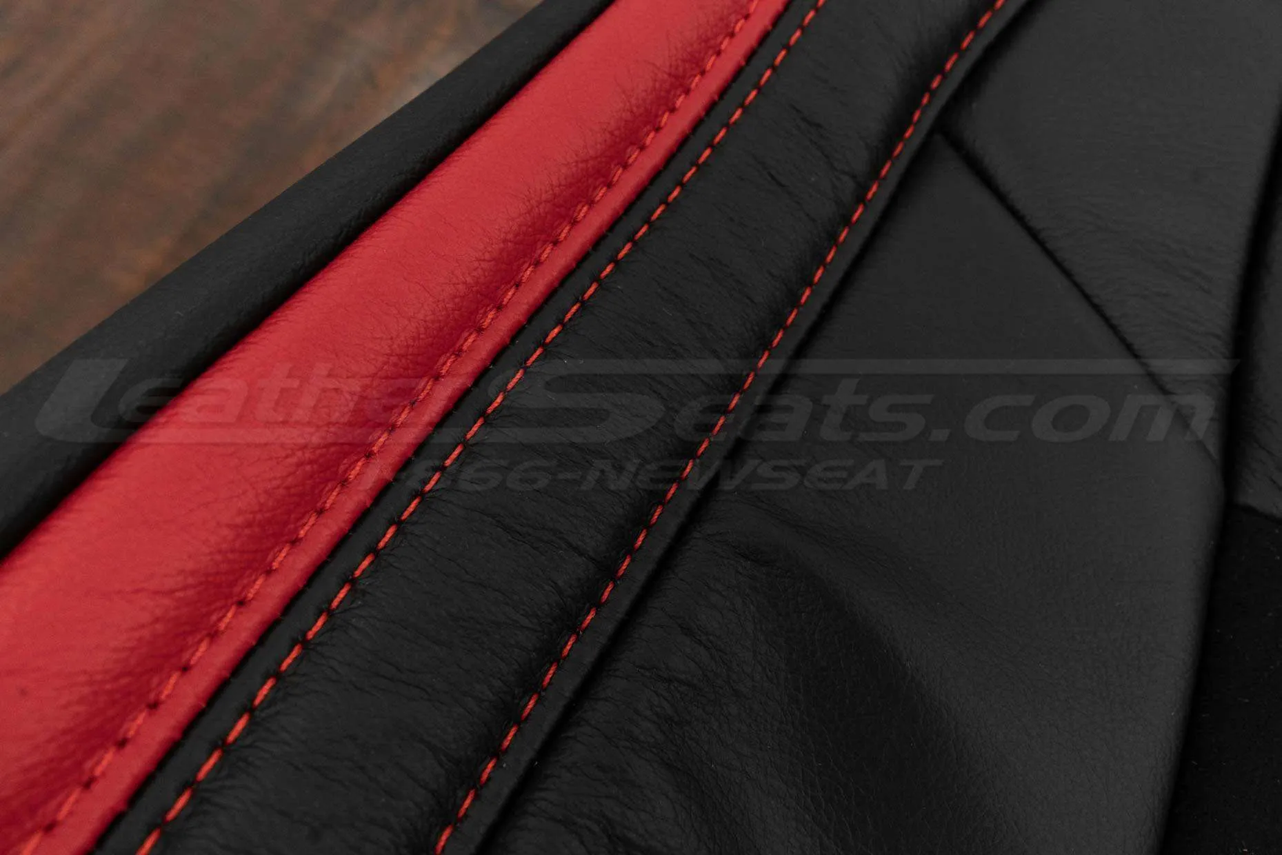 Contrasting Bright Red stitching