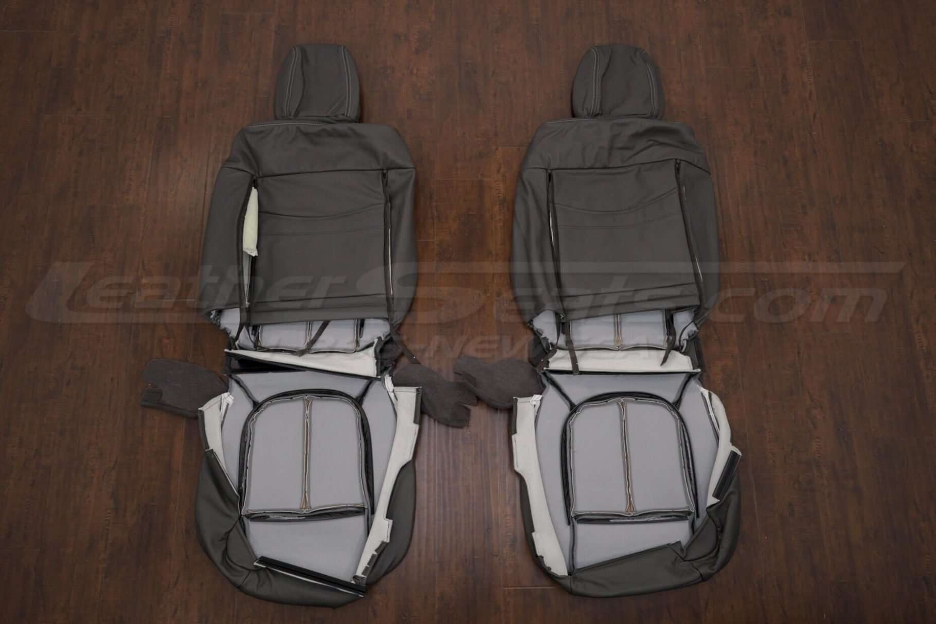 Back view of front seat upholstery