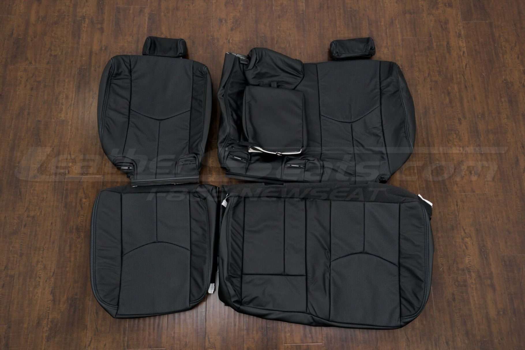 Chevrolet Silverado leather seat kit - Black & Piazza Blue - Rear seat upholstery w/ Armrest