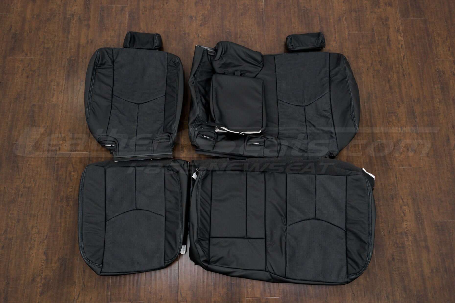 Chevrolet Silverado leather seat kit - Black & Piazza Blue - Rear seat upholstery w/ Armrest