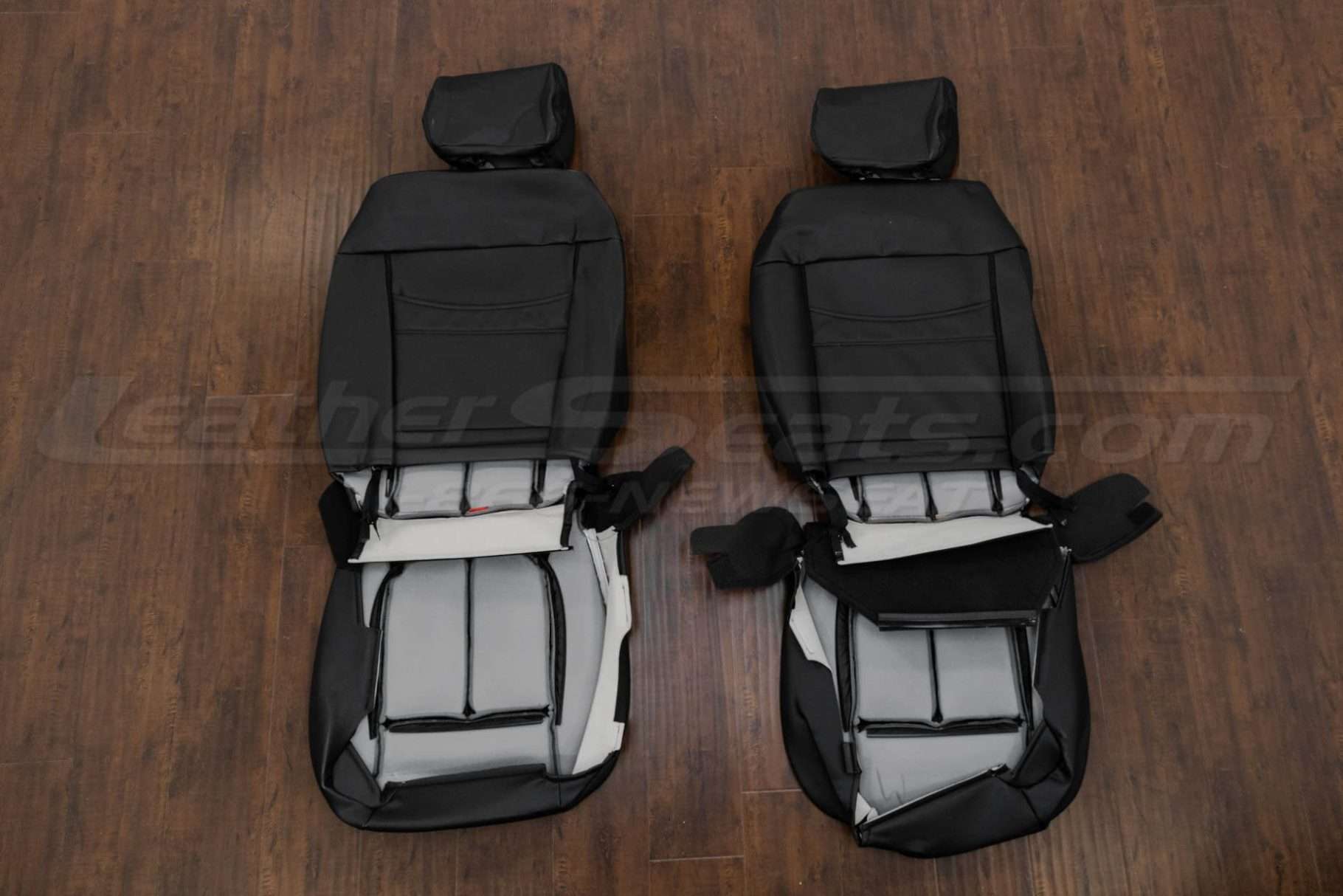 Back view of front seat upholstery