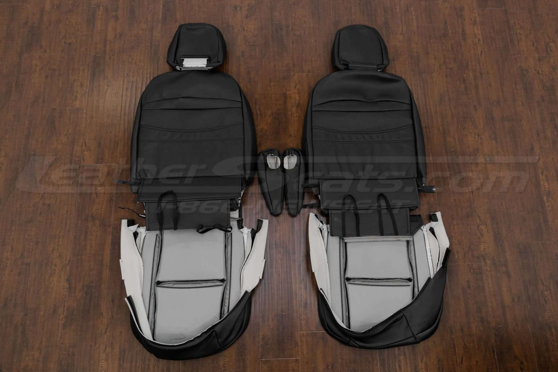 Back view of front seats and armrests