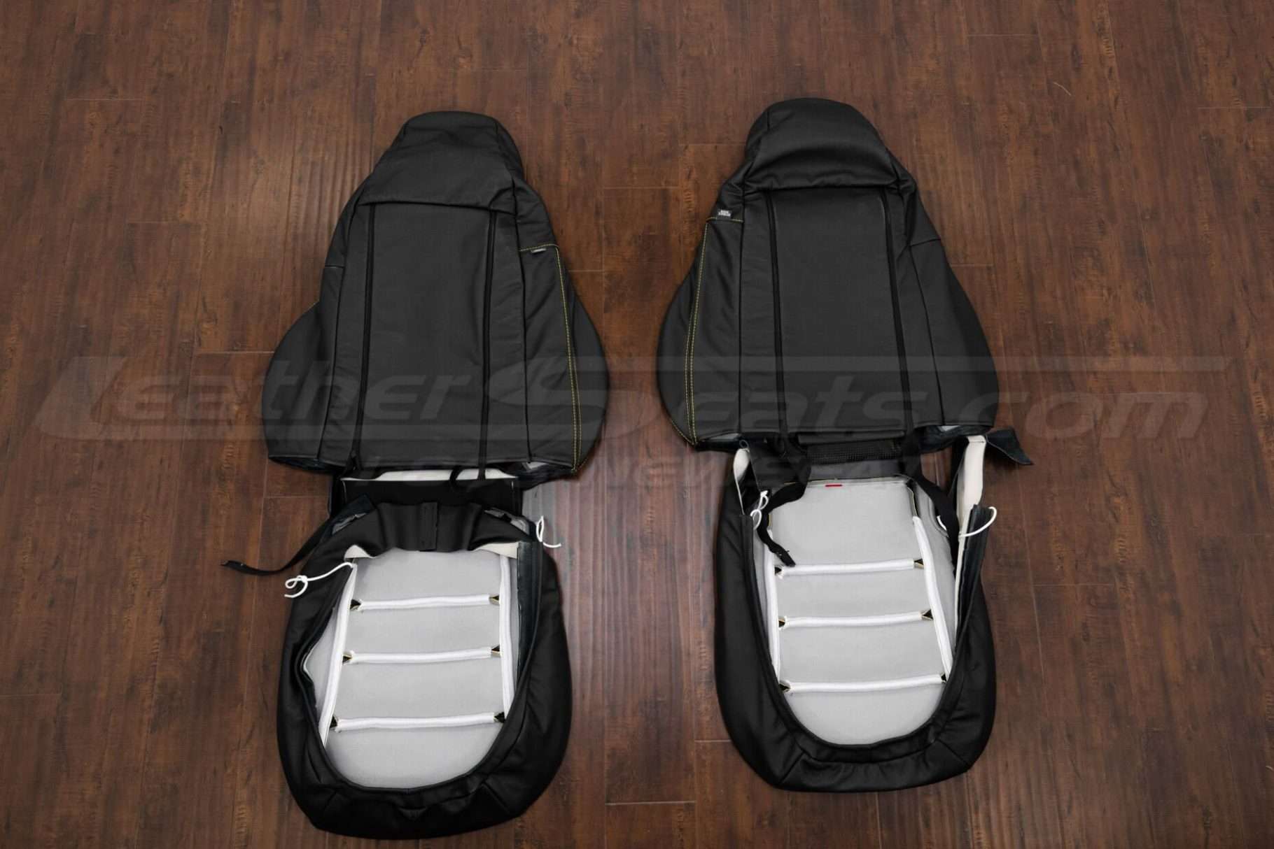 Back view of front seat upholsery