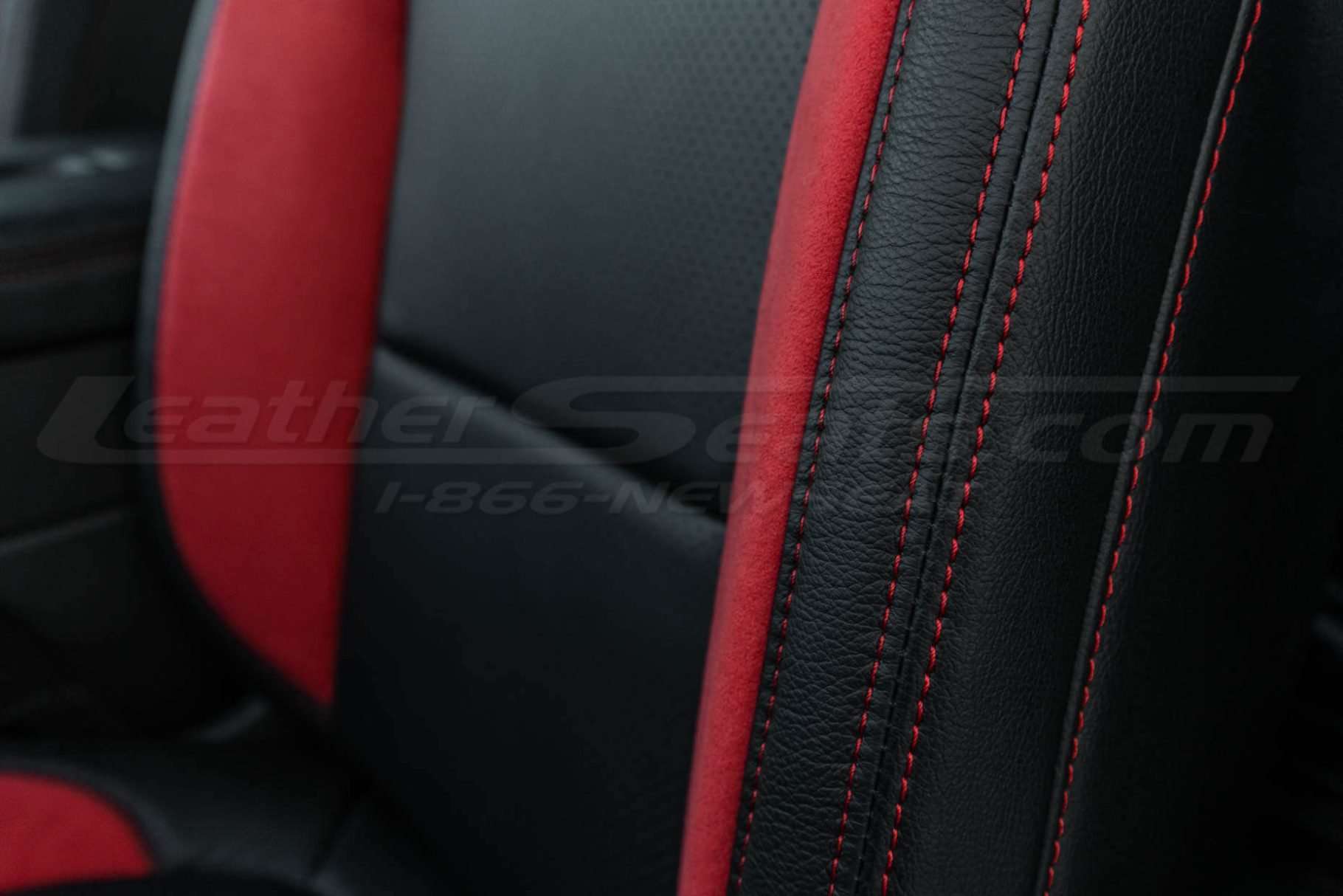 Contrasting Red double-stitching