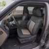 Ford F250 Installed Leather Seats - Dark Brown & Bisque - Front seat wide angle