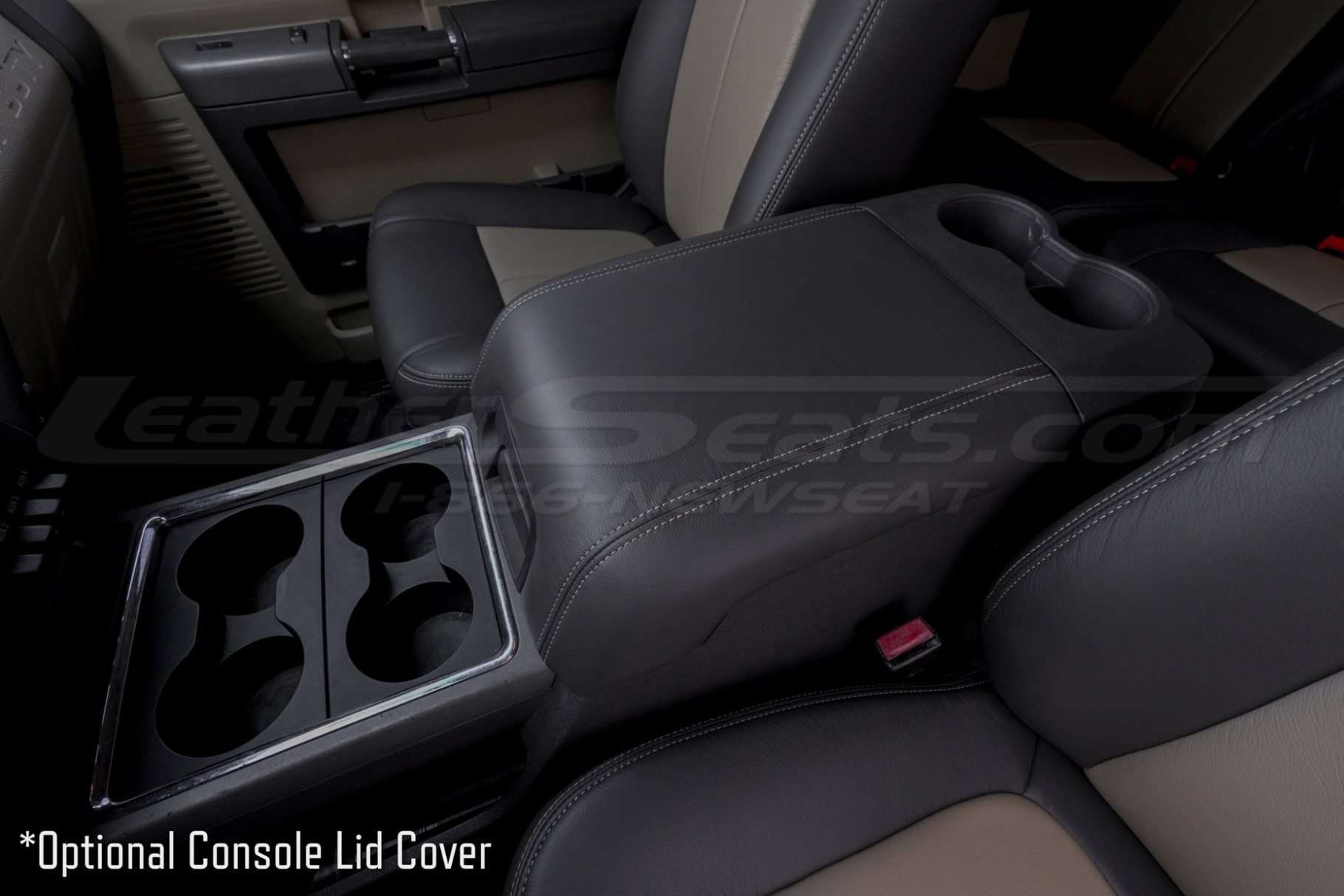 Optional leather console lid cover