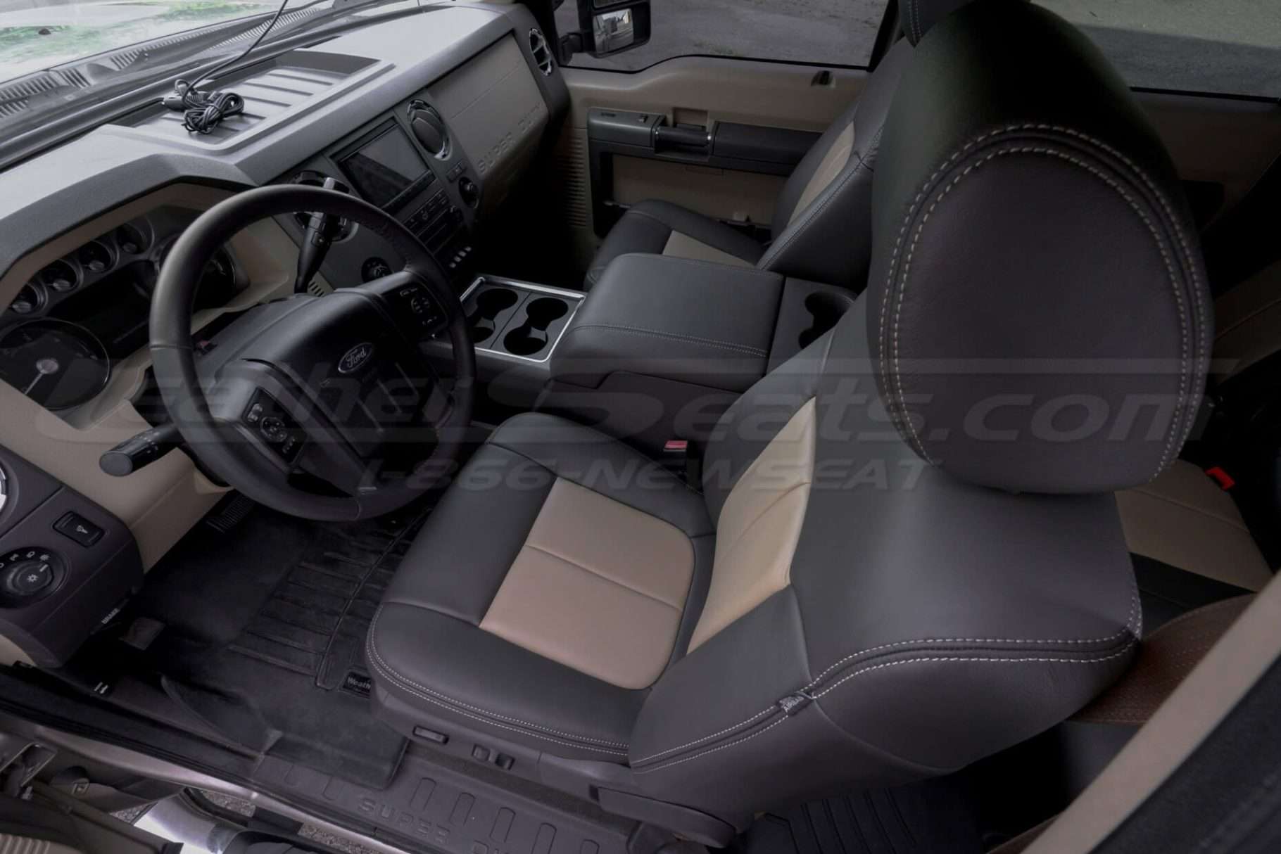 Ford Superduty Leather Seats - Dark Brown & Bisque
