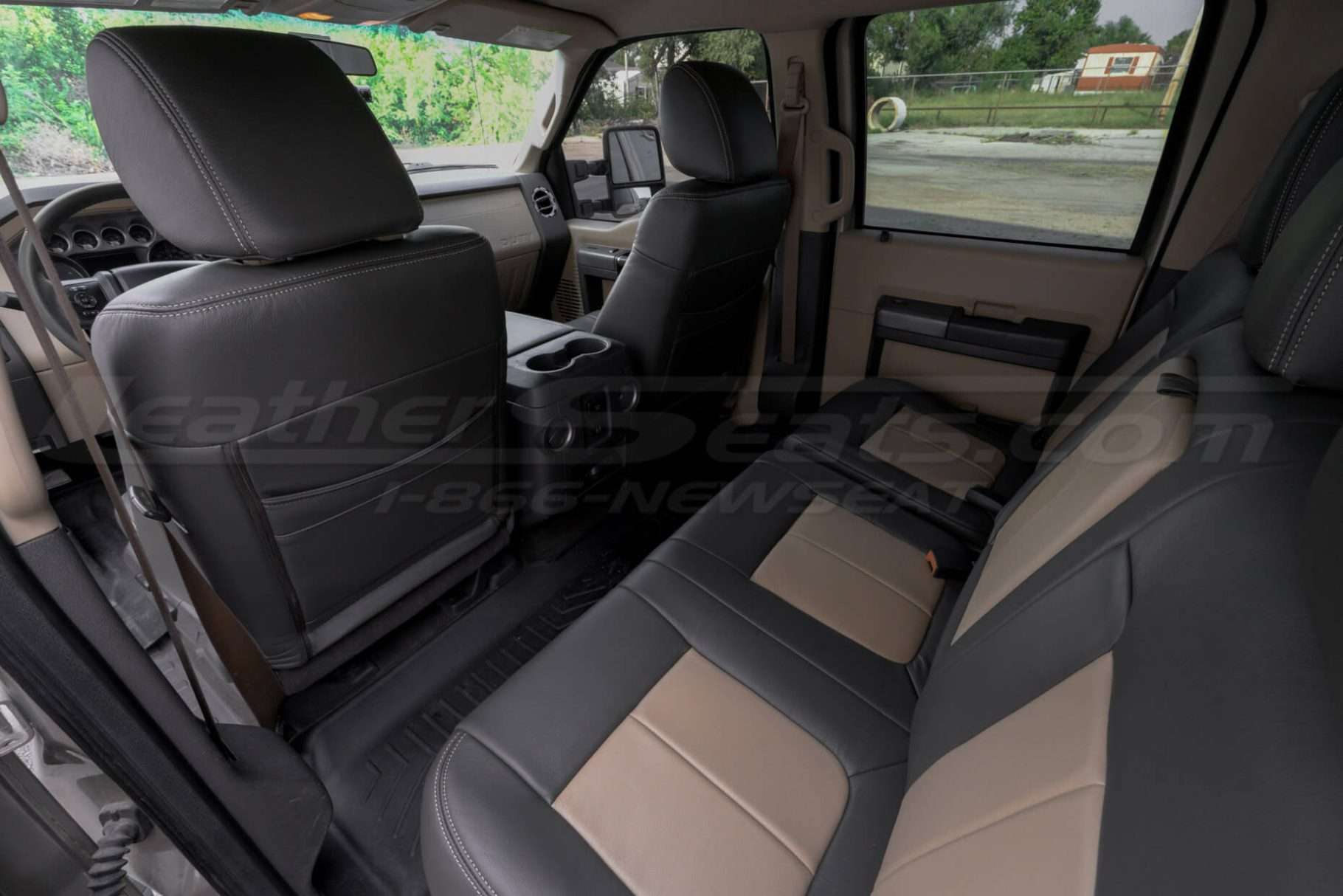 Back view of front front seats from passenger side