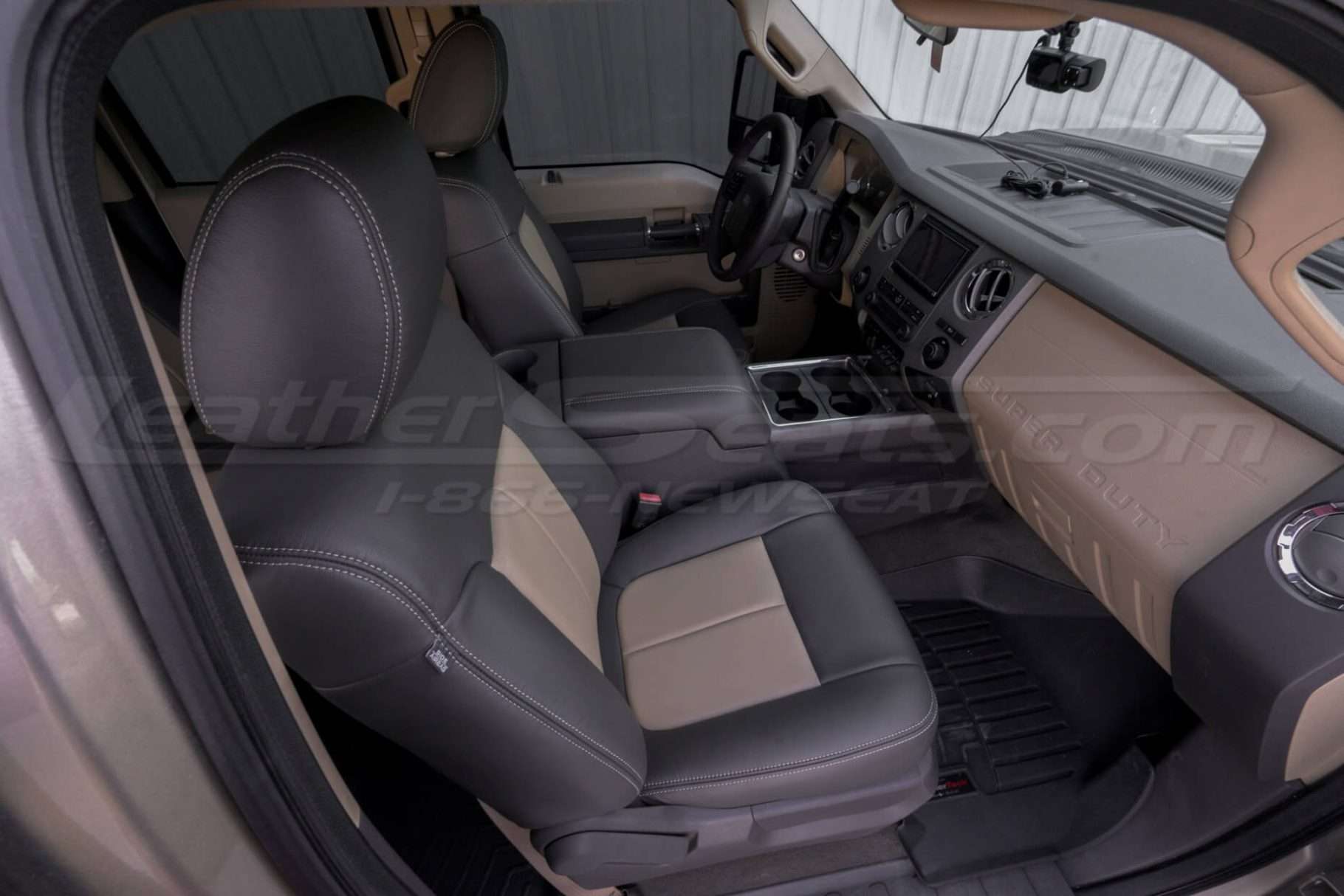 Top down view of Ford Superduty leather seats
