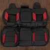 Chevy Silverado Leather Seat Kit - Black & Red - Rear seat upholstery