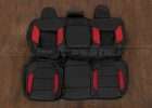 Chevy Silverado Leather Seat Kit - Black & Red - Rear seat upholstery