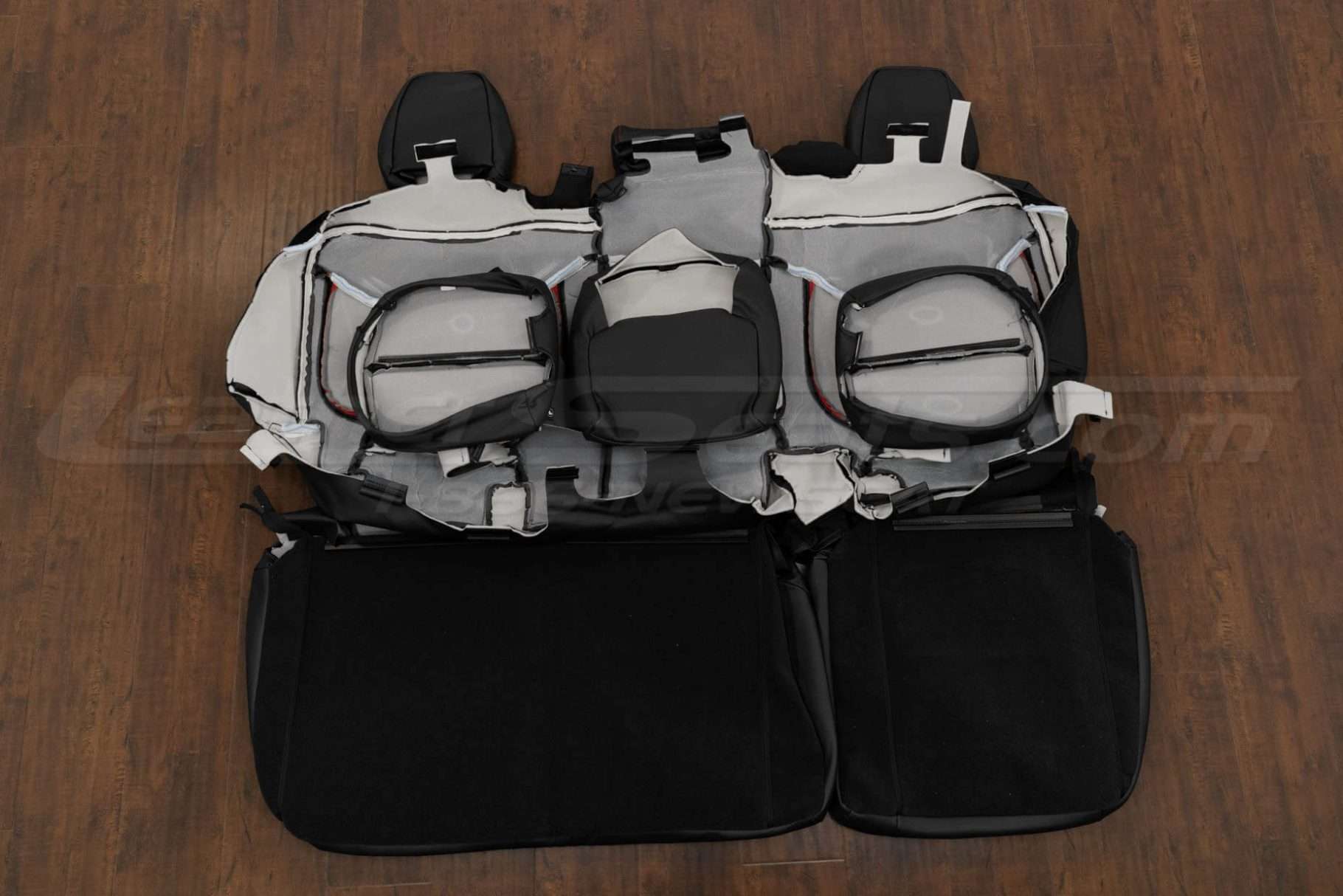 Back view of rear seat upholstery