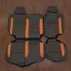 Jeep Wrangler Leather CNC Kit - Black & Orange - Rear seat upholstery