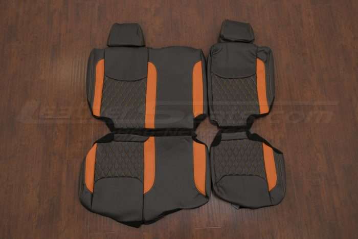 Jeep Wrangler Leather CNC Kit - Black & Orange - Rear seat upholstery