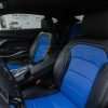 Installed Chevrolet Camaro Leather Seats - Black & Cobalt - Driver's side front backcushio up