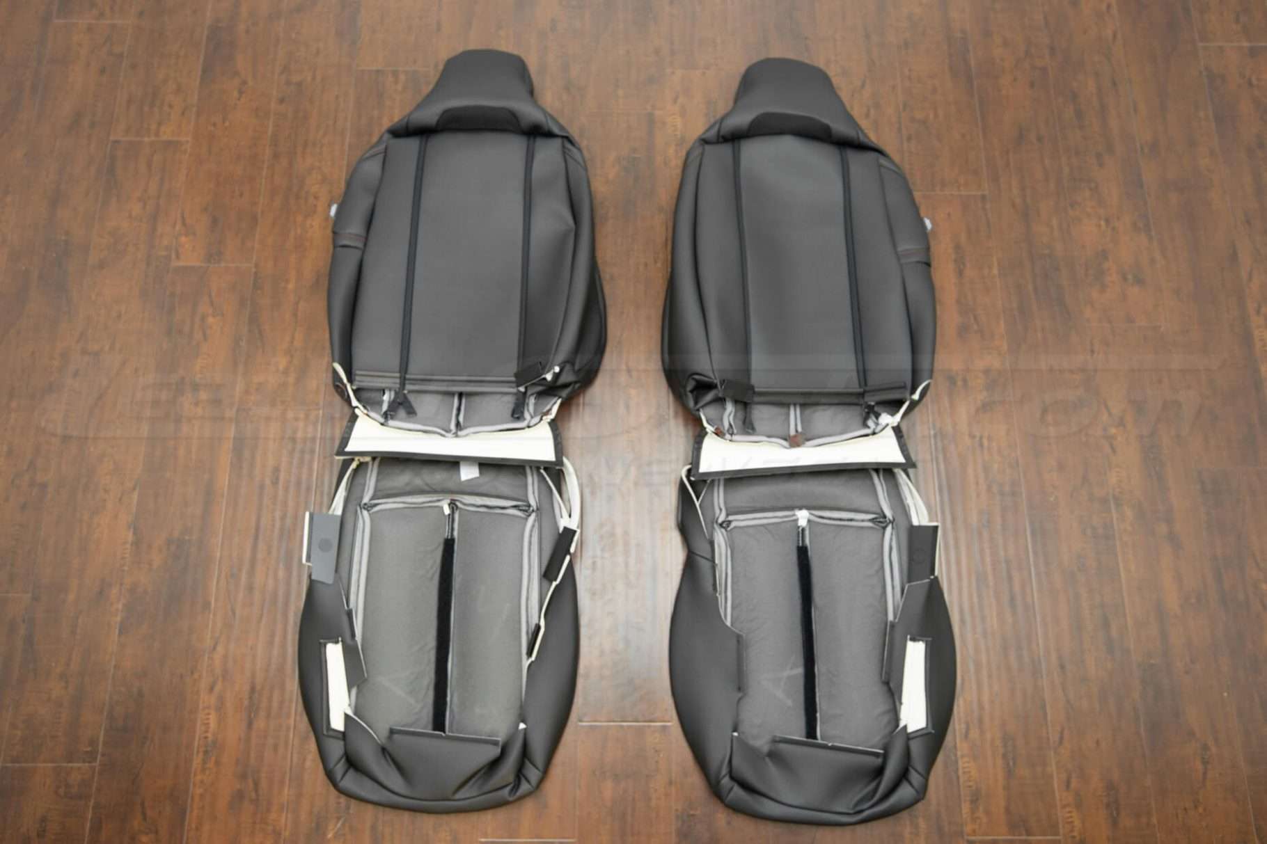 Back view of front seat upholstery