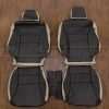 Honda Accord Leather Seat Kit- Ivory & Black - Front seat upholstery with console lid cover
