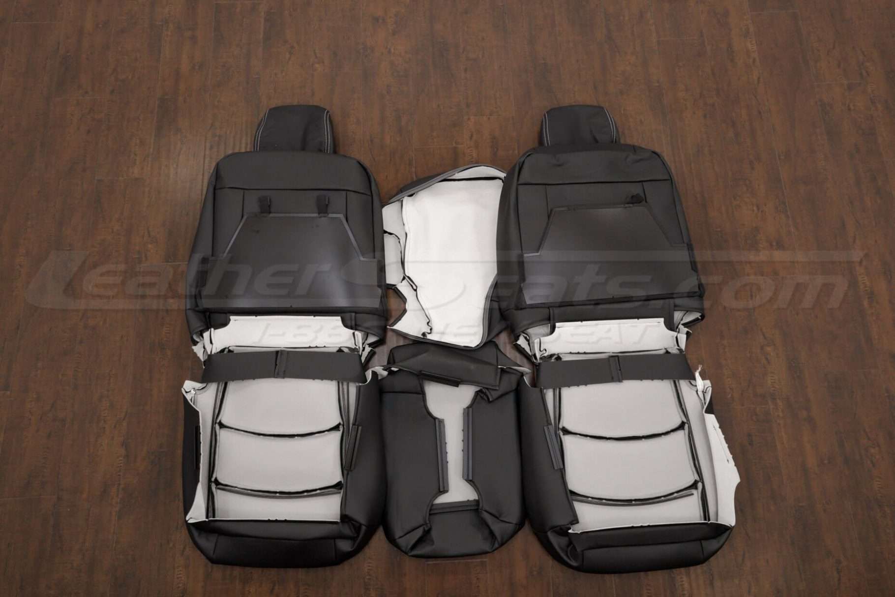 Back view of front seat upholstery