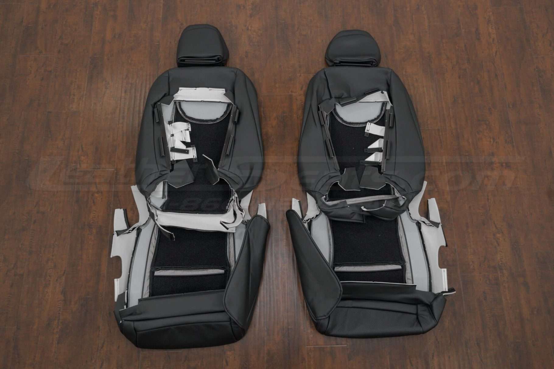 Back view of front seat uphosltery