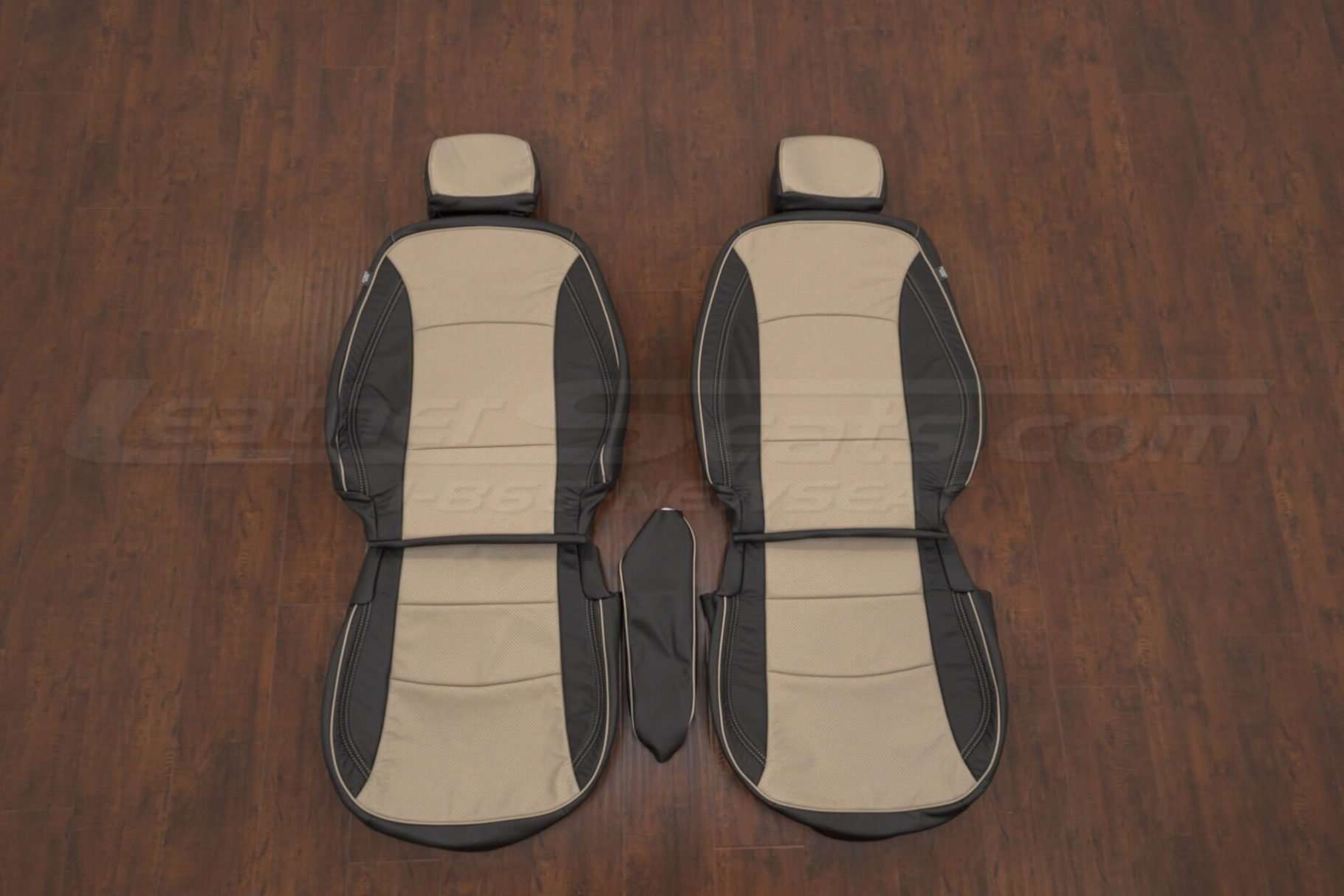 Kia Optima leather seat kit - Black & Ivory - Front seat upholstery
