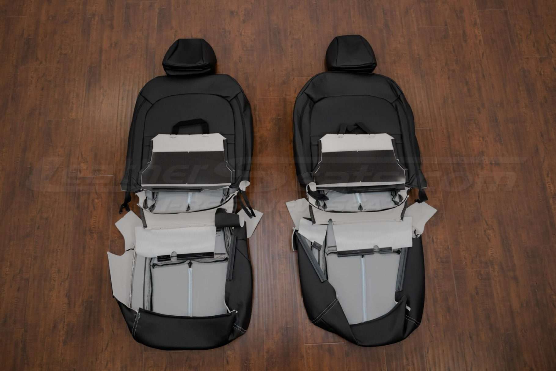 Back view of front seat upholstery