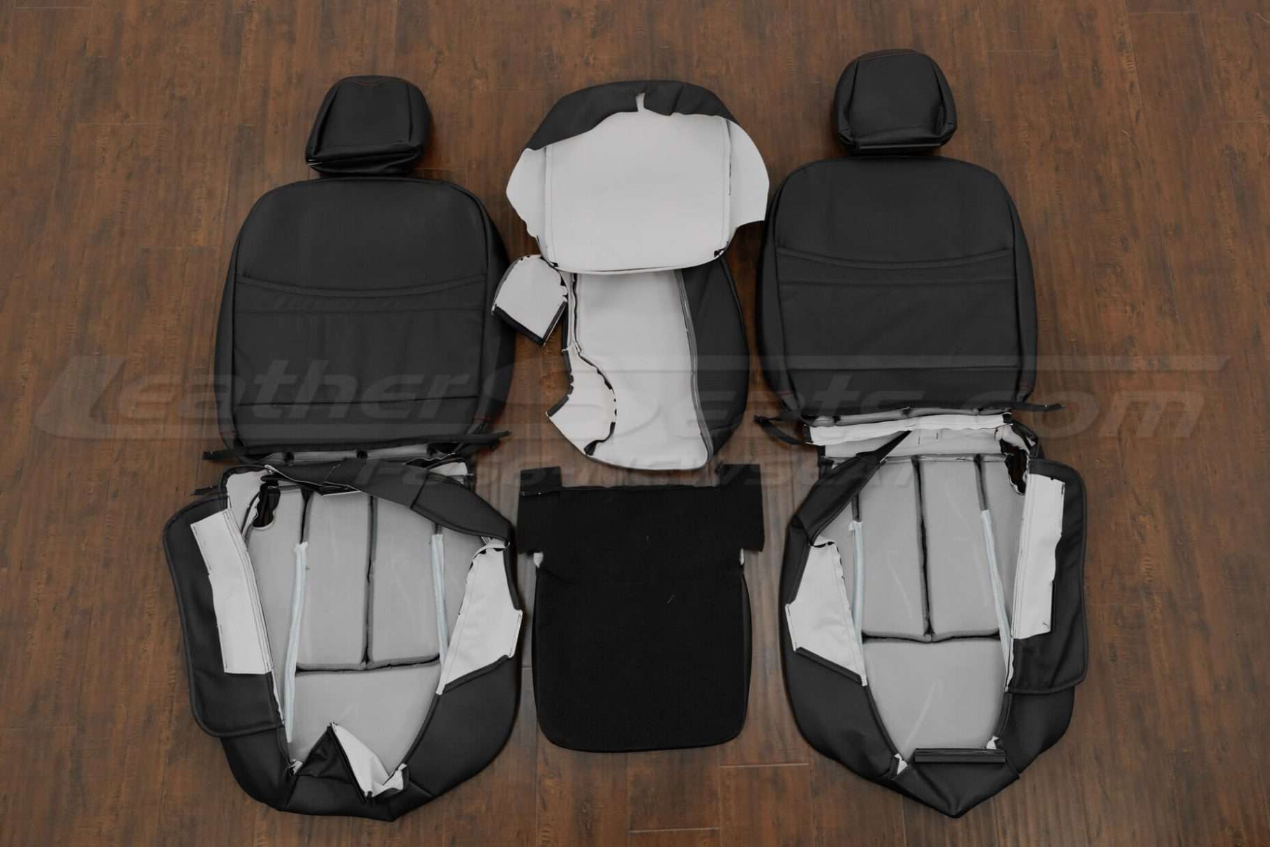 Back view of front seat upholstery