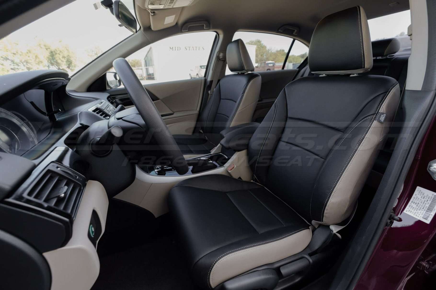 Honda Accord Leather Seats - Ivory & Black Facings - Front drivers seat