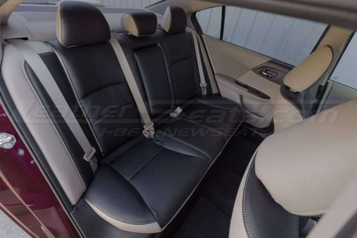 2017 Honda Accord Leather Seats - Ivory & Black - Rear seats from passenger side