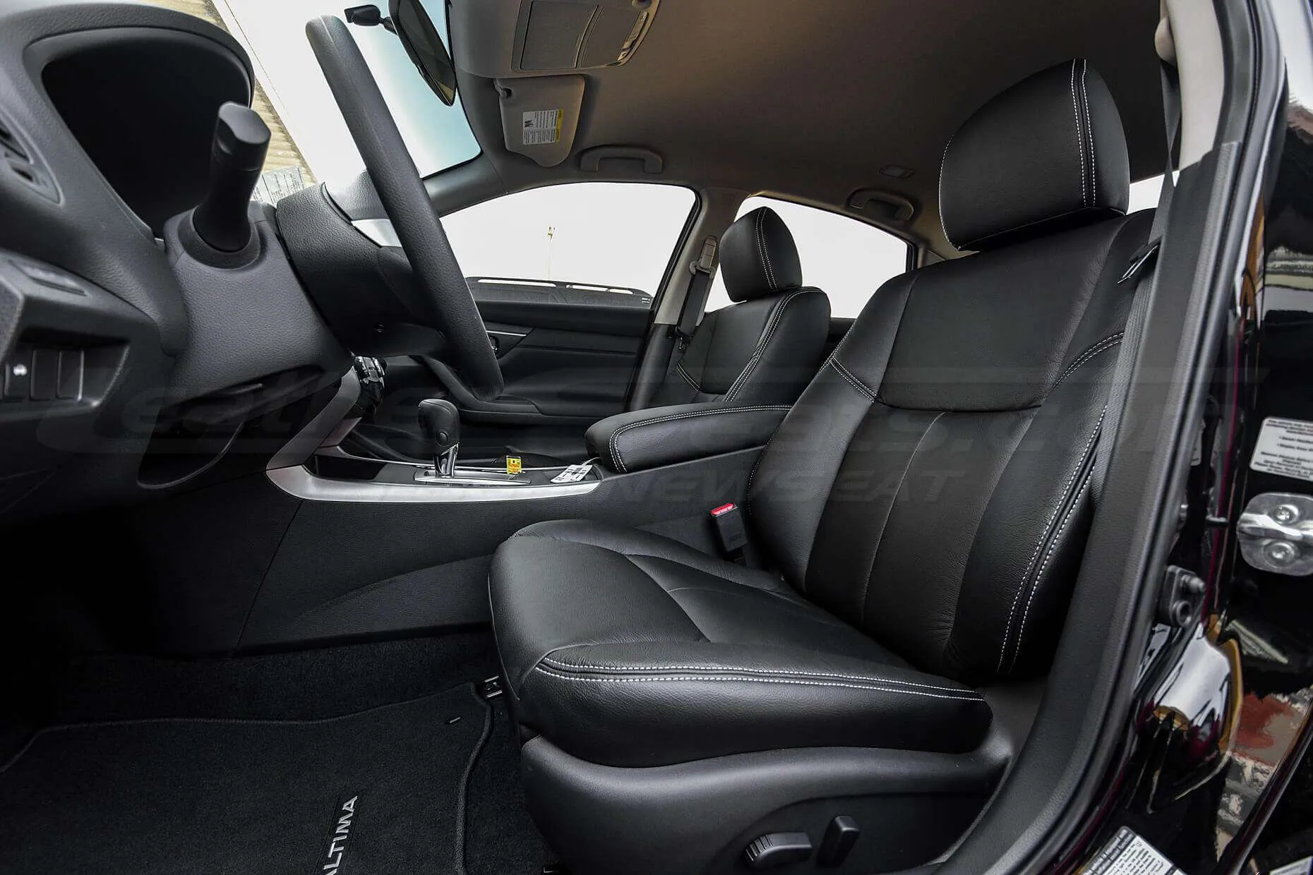 2013-2018 Nissan Altima - Single Tone Black w/ Silver stitching - Front drivers seat