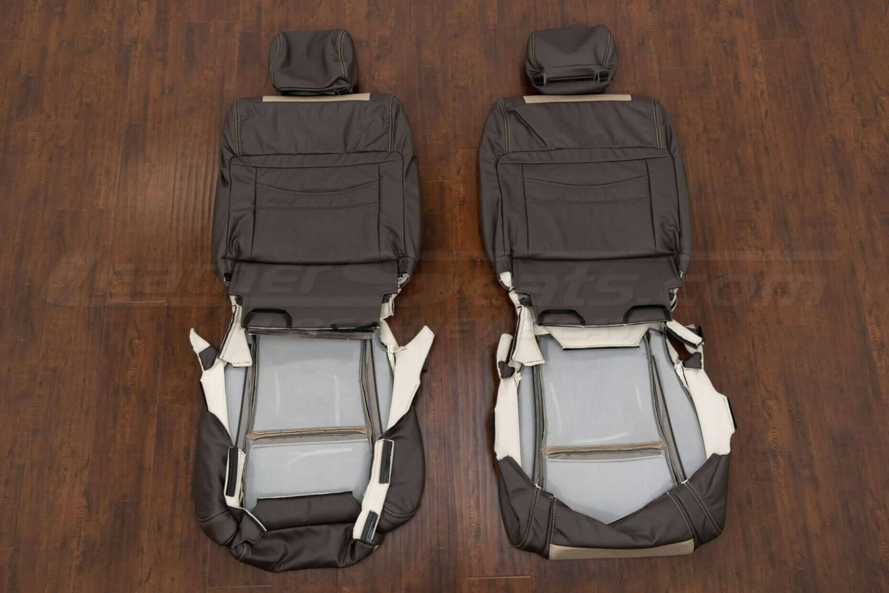 Back view of front seat upholstery