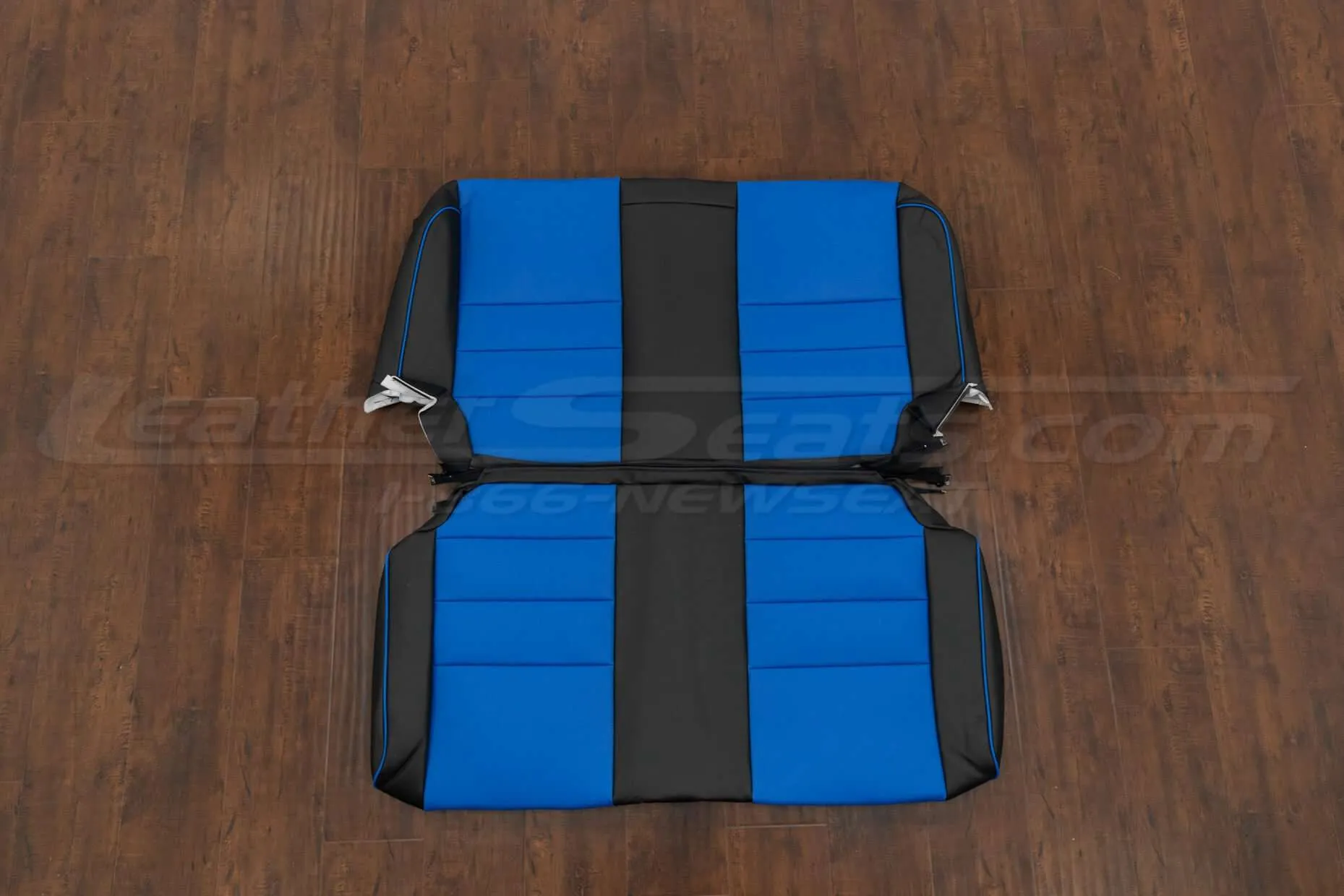 Jeep Wrangler TJ Leather Seat Kit - Black & Cobalt - Rear seat upholstery