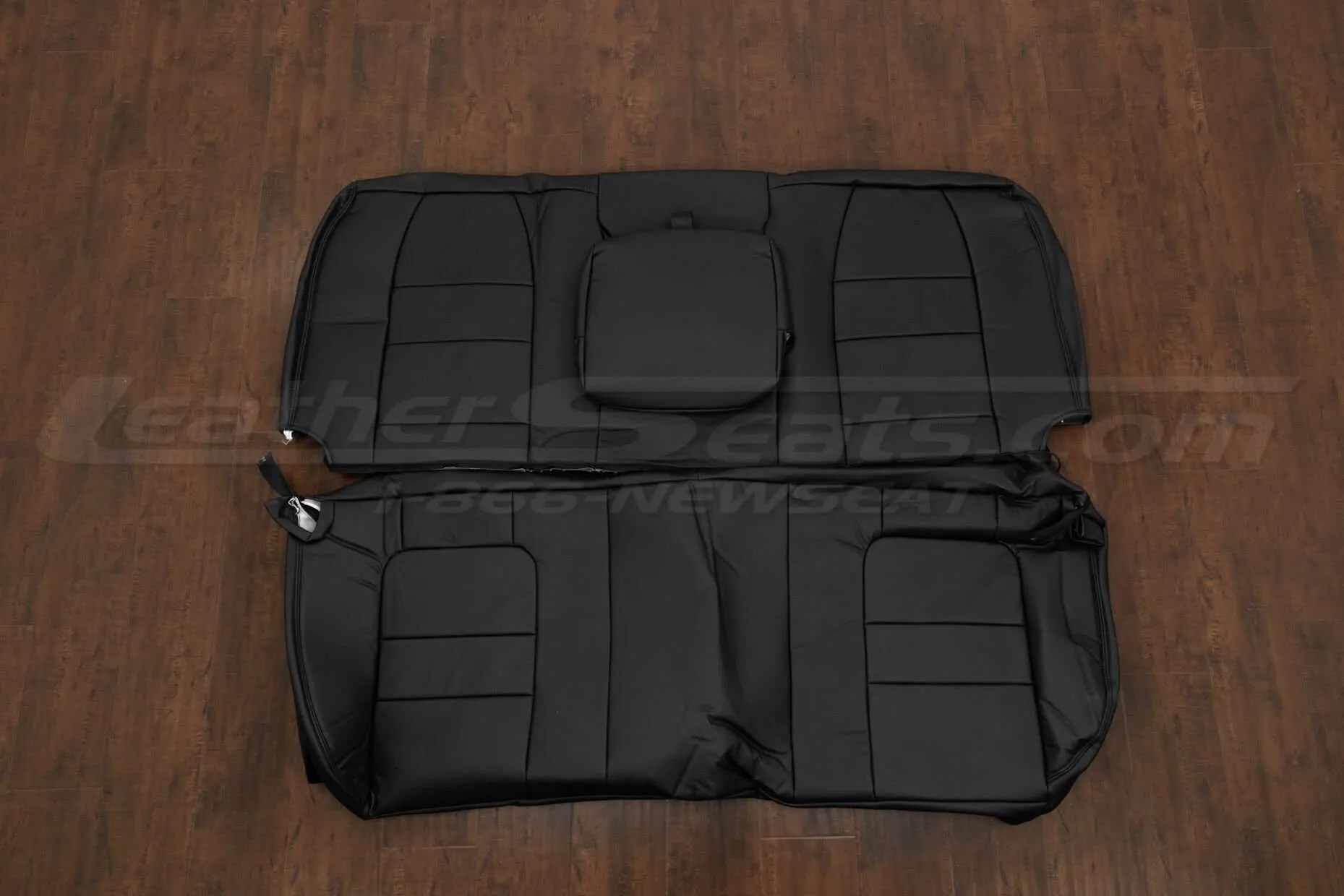 Ford Superduty Leather Seat Kit - Black - Rear seat upholstery with Armrest
