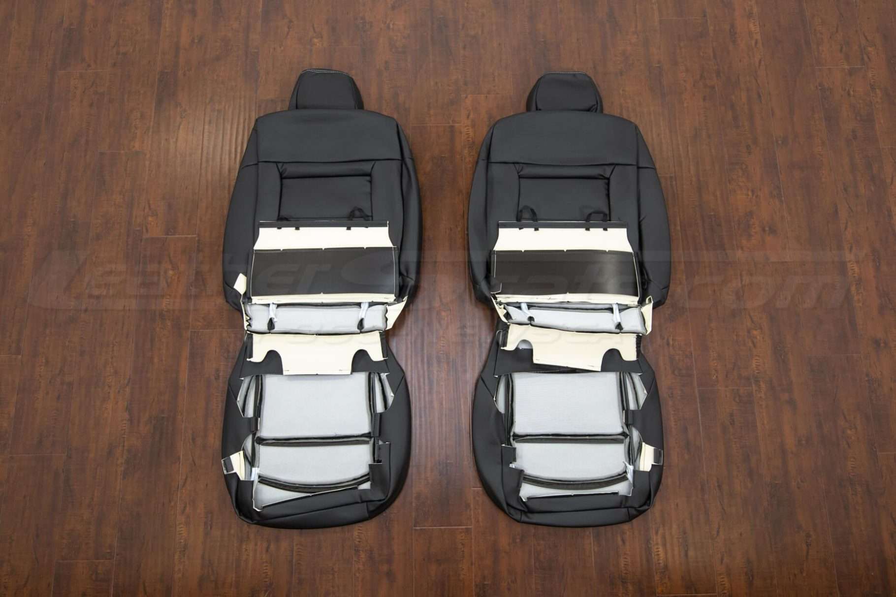 Back view of front seat upholstery