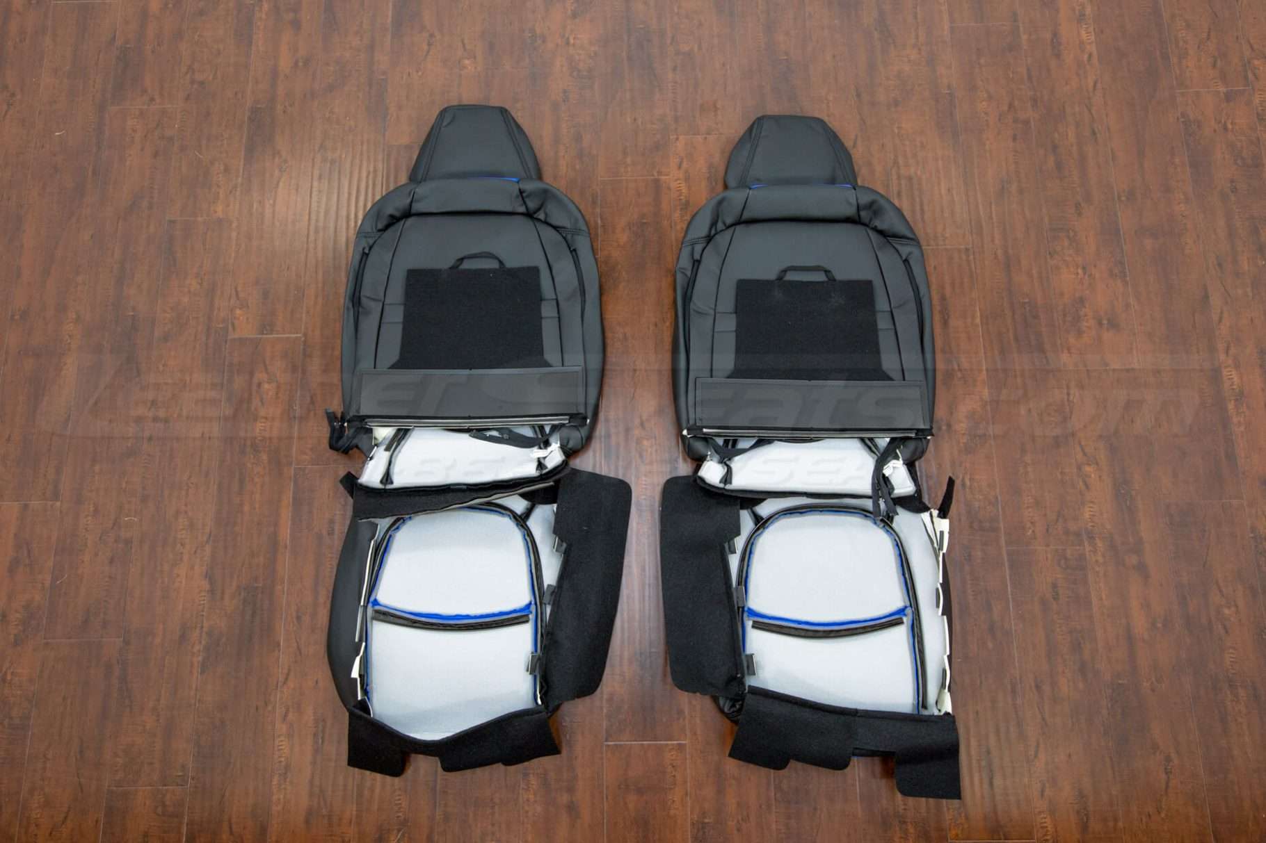 Back view of front seat upholstery