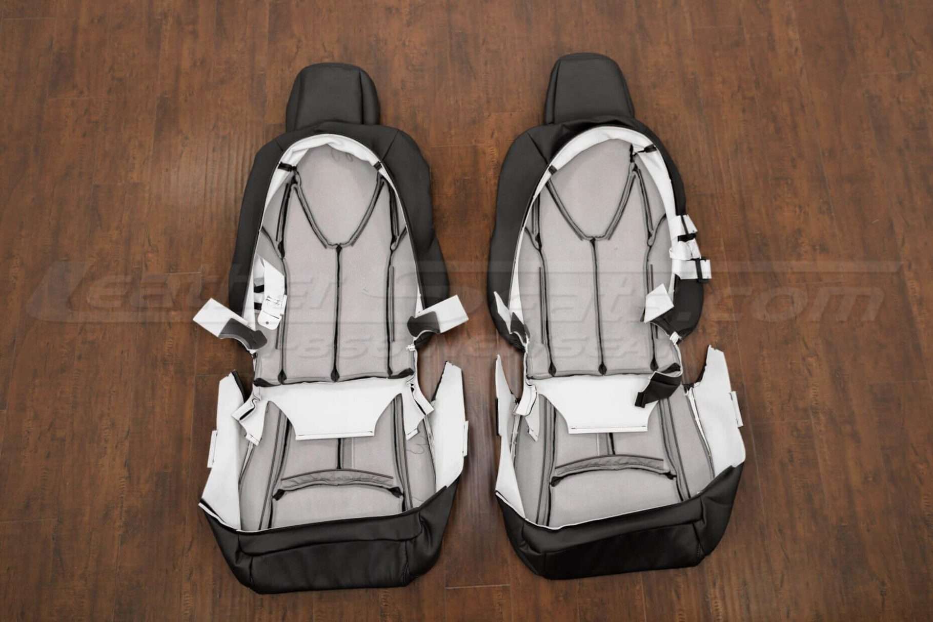 Back view of front seat upholstery