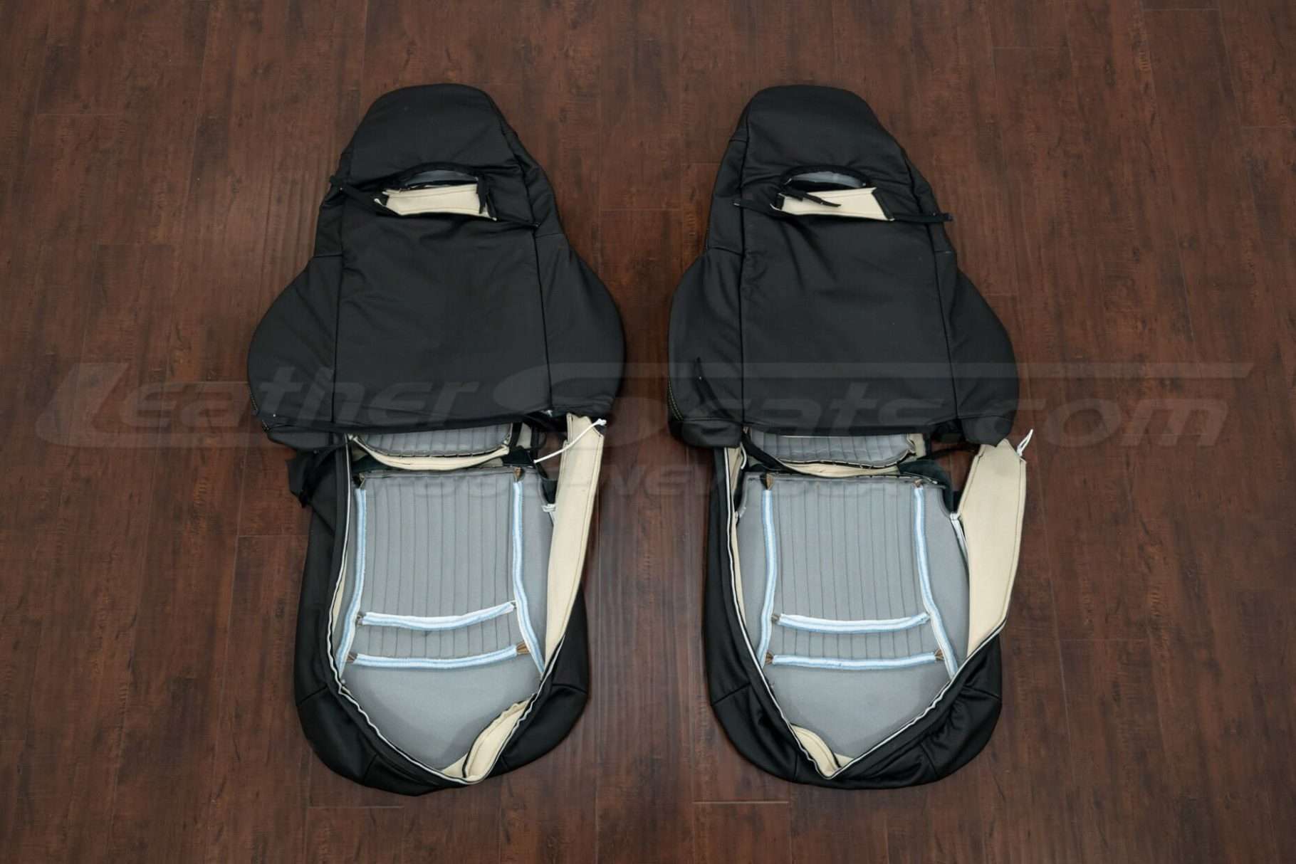Back view of front seat upholstery