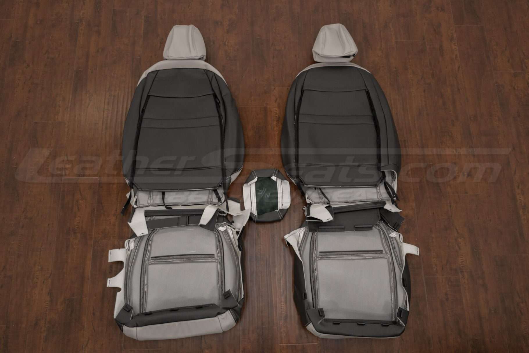 Back view of front seat uphlstery