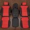 GMC Sierra Leather Seat Kit - Black & Bright Red - Front seat upholstery