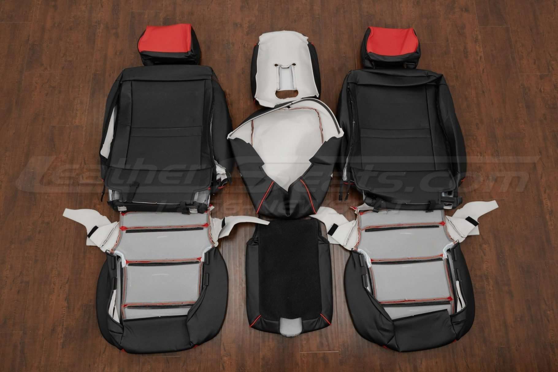 Back view of front seat upholstery