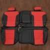 GMC Sierra LEather Seat Kits - Black w/ Bright Red Centers - Rear seat upholstery with Armrest